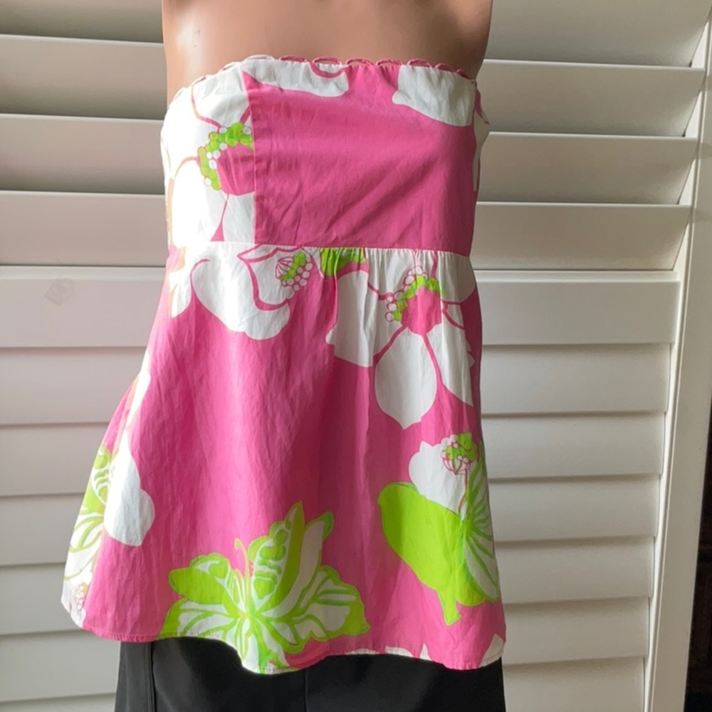 Lilly Pulitzer silk/cotton strapless top NWOT
